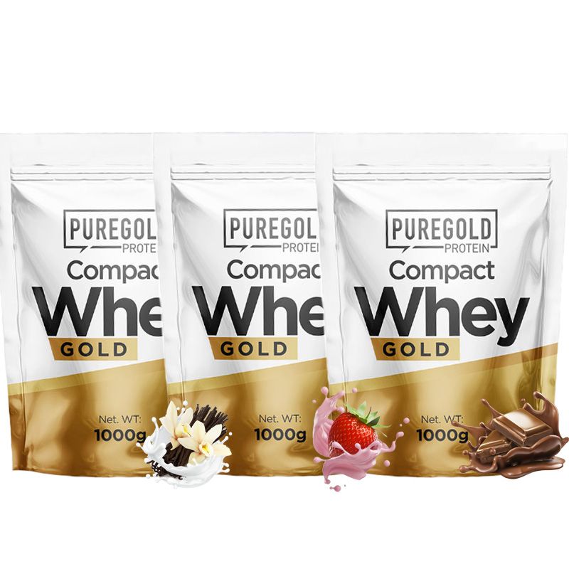 Pure Gold Compact Whey 1 kg 3-pakk deal